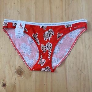 Calvin Klein Floral-Print Bikini Sz Small